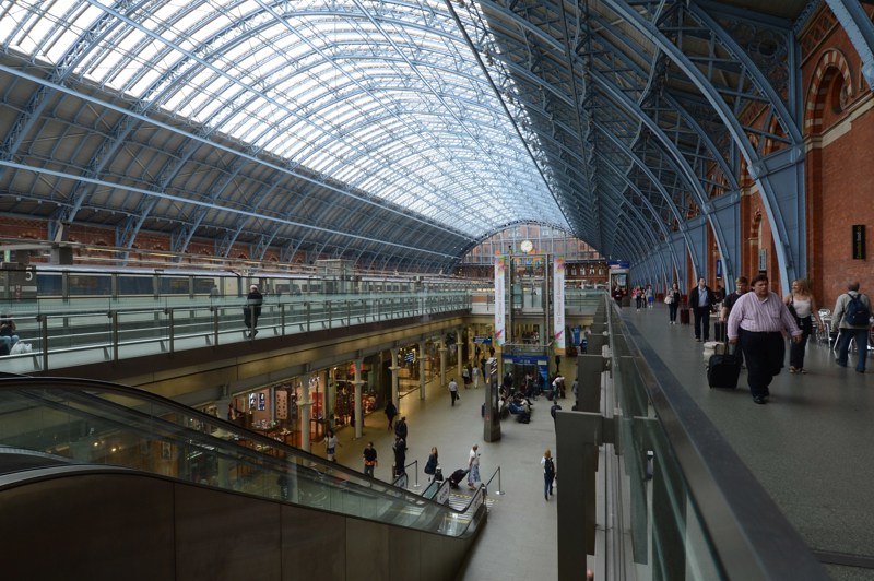 The famous Barlow trainshed at St Pancras International.