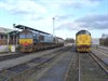 From left to right, Direct Rail Services 66422, 47832 Solway Princess and 37194 wait their next duties at Crewe Gresty Bridge.
