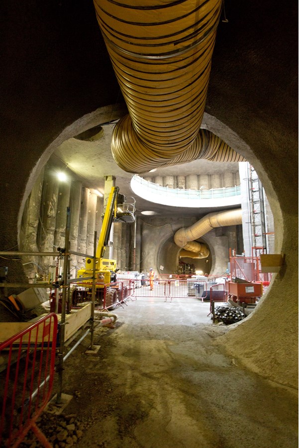 Bond Street station tunnells and connecting cross passages 30 metres below Oxford Street are now finished. CROSSRAIL