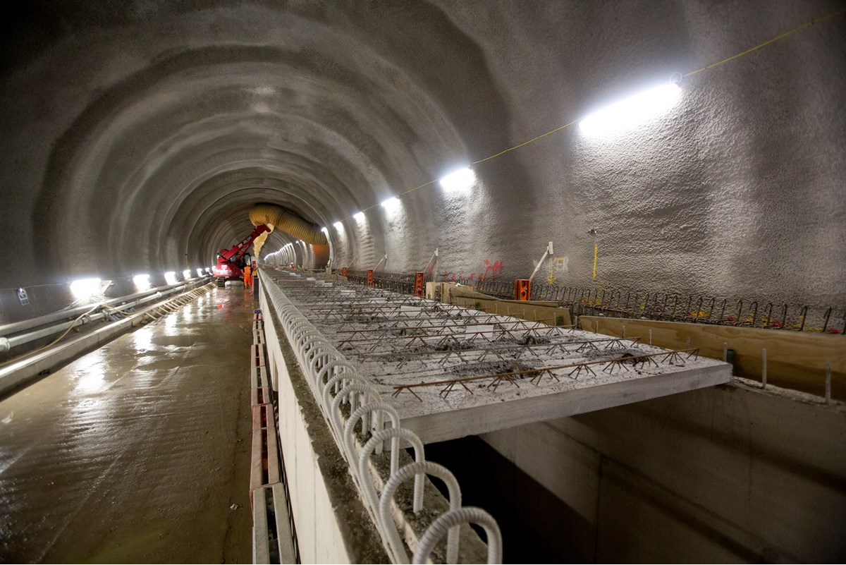 Bond Street station view during platform construction. CROSSRAIL