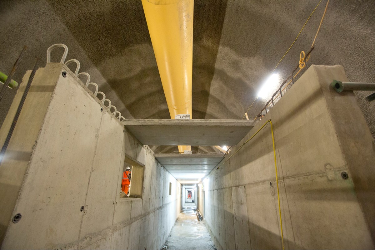 Bond Street station view during platform construction. CROSSRAIL