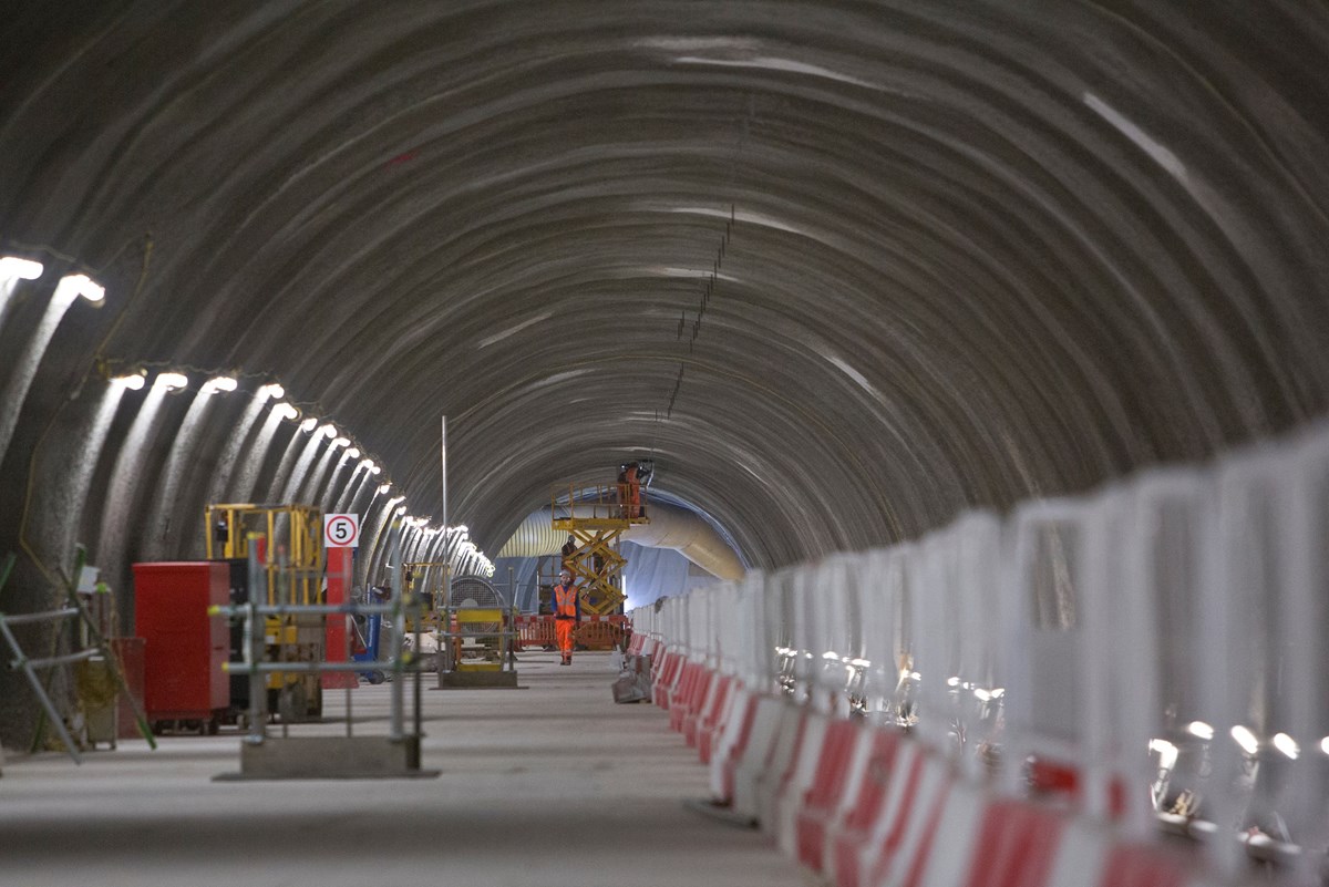 Bond Street station view during platform construction. CROSSRAIL