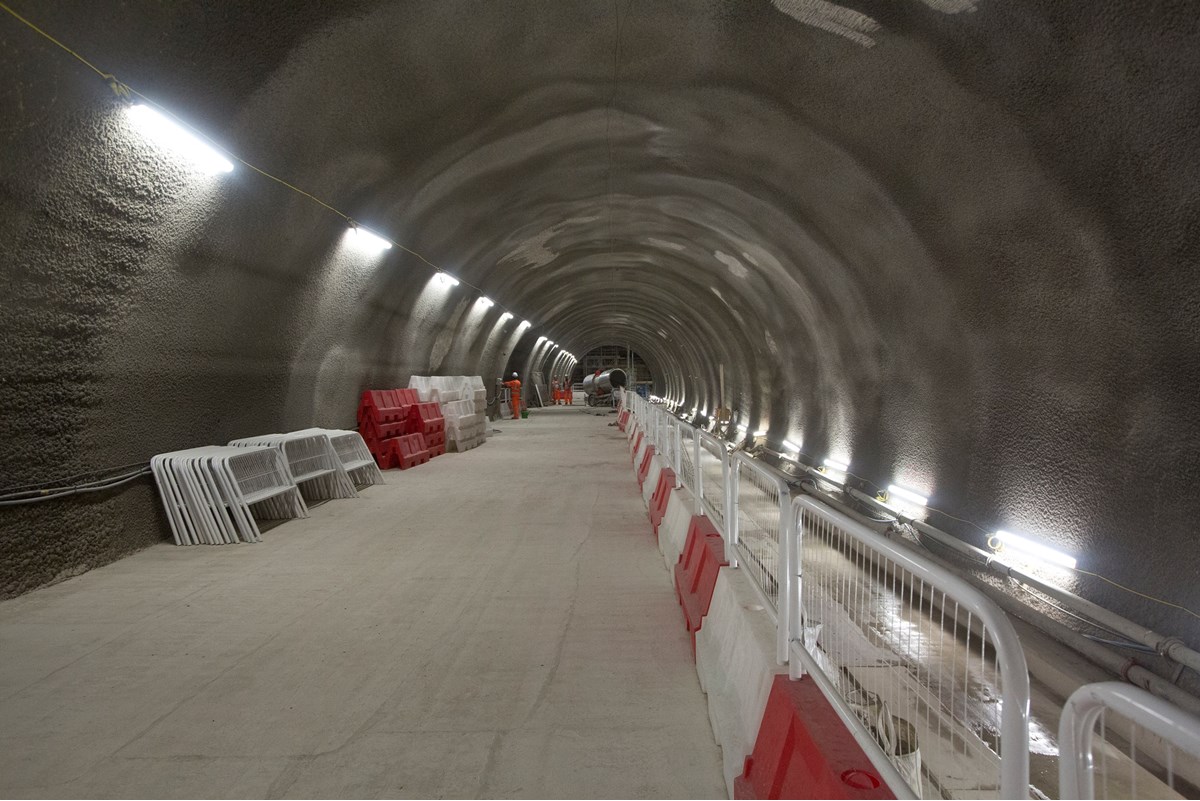 Bond Street station view during platform construction. CROSSRAIL