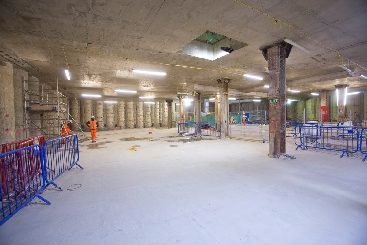 Bond Street station western ticket hall on Davies Street is structurally complete. CROSSRAIL