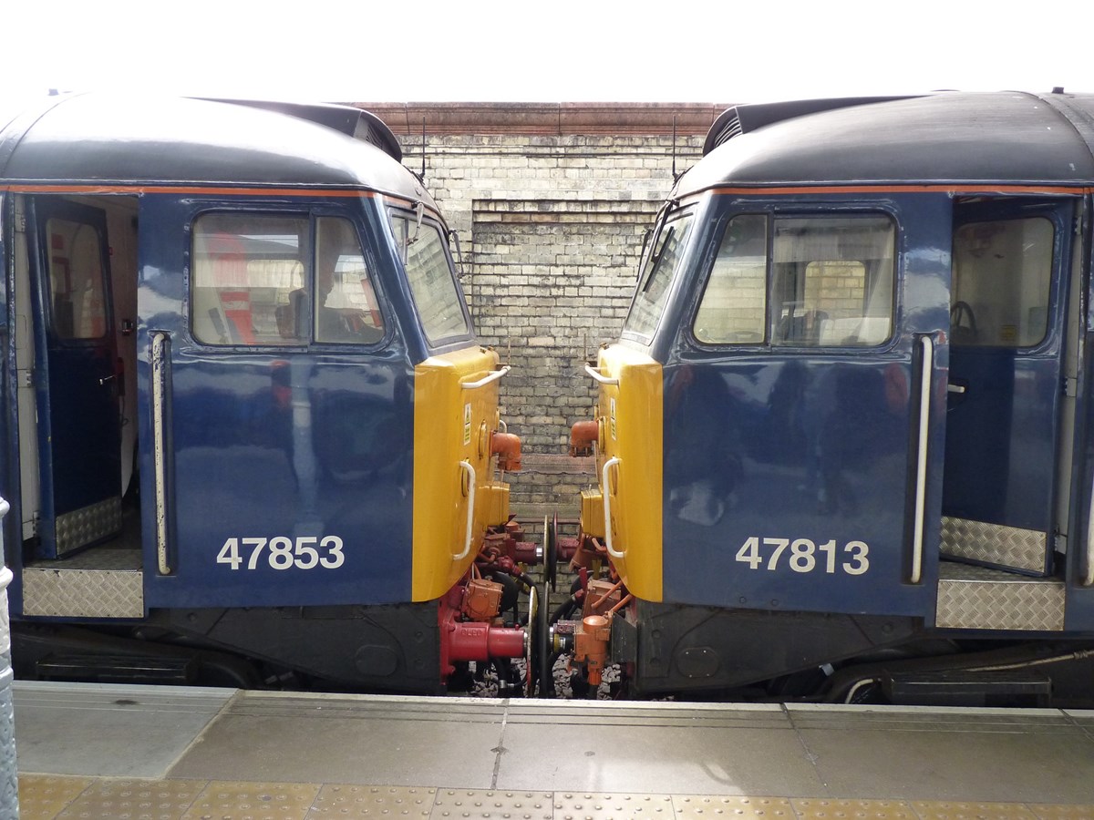 Direct Rail Services 47853 Rail Express rescues failed DRS 47813 Solent at Norwich on September 13 2014. RICHARD CLINNICK. Direct Rail Services 47853 Rail Express rescues failed DRS 47813 Solent at Norwich on September 13 2014. RICHARD CLINNICK.
