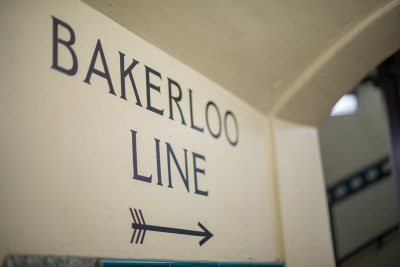 A directional notice for the Bakerloo Line, on the wall near the lifts at Aldwych. It’s an unusual sight for the station, considering Aldwych is not on the Bakerloo Line! This was added at the station recently, for the filming of the Mr Selfridge period drama that aired on ITV early in 2013.