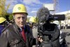 Clifton, the BBC's one-man presenter/cameraman/editor, ready for action at the IEP launch. NIGEL HARRIS Clifton at IEP launch