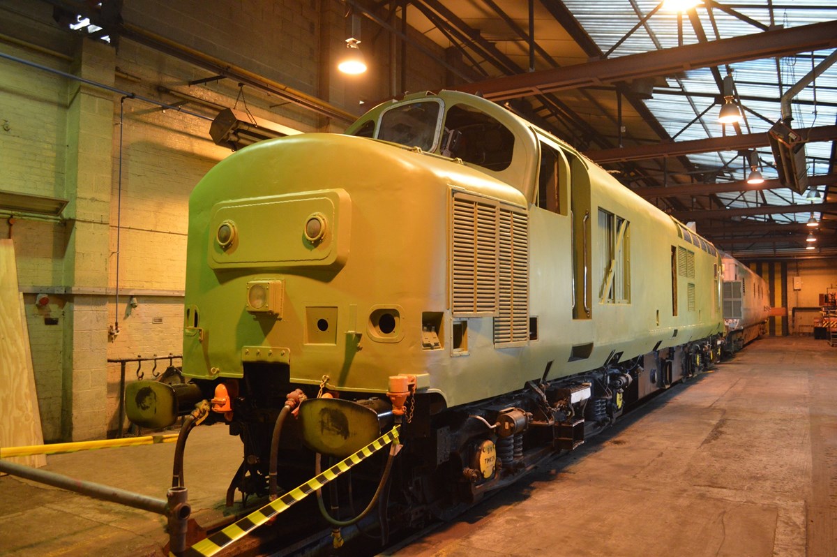 Europhoenix 37800 undergoes overhaul inside Leicester depot on January 15. It will return to the main line in the first quarter of 2016, and will be hired to Rail Operations Group, joining 37884. RICHARD CLINNICK. Europhoenix 37800 undergoes overhaul inside Leicester depot on January 15. It will return to the main line in the first quarter of 2016, and will be hired to Rail Operations Group, joining 37884. RICHARD CLINNICK.