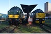 UK Rail Leasing 37905 (left) and Europhoenix 37884 (right) stand at the Leicester depot fuelling point on January 15. RICHARD CLINNICK. UK Rail Leasing 37905 (left) and Europhoenix 37884 (right) stand at the Leicester depot fuelling point on January 15. RICHARD CLINNICK.