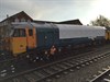 One locomotive that didn't see use at the Mid Norfolk Railway gala in December 2014 was resident 50019 Ramilies. The Class 50 has been withdrawn from traffic for a major overhaul, and is expected to be out of traffic until possibly 2017. Work has started on the locomotive, which on December 27 2014, was stabled adjacent to Dereham station.