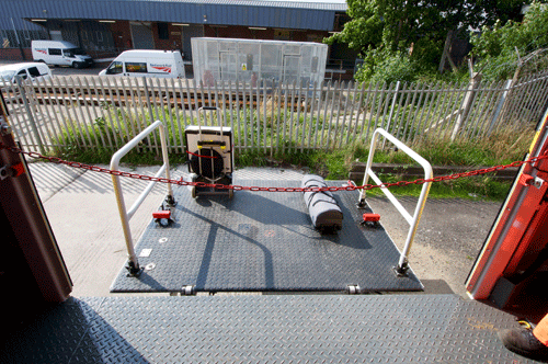 Tools and equipment can be loaded using hydraulic lift platforms. PHIL HAIGH