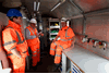 On-train fitters have their own workbench. PHIL HAIGH