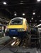 East Midlands Trains 43055 has been out of traffic undergoing modifications since November 5. On December 8, it is merely two days away from a return to traffic. The High Speed Train Class 43 power car stands in Neville Hill.