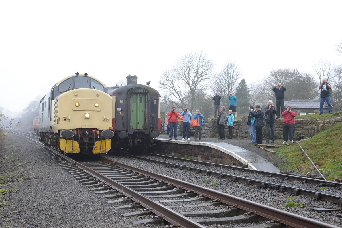 37674 runs round its train at Redmire before departing to Northallerton West.