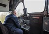 On board 37674 as it hauls the 1400 Redmire-Northallerton West, as driver Paul Warren sounds the horn on approach to a level crossing.