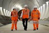 Prince Philip, Duke of Edinburgh is shown around the new Crossrail station taking shape 30 metres below Farringdon in London, where he met some of the apprentices, construction workers and engineers delivering the station on November 4, 2015 in London, United Kingdom. BECHTEL