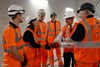 Prince Philip, Duke of Edinburgh is shown around the new Crossrail station taking shape 30 metres below Farringdon in London, where he met some of the apprentices, construction workers and engineers delivering the station on November 4, 2015 in London, United Kingdom. BECHTEL
