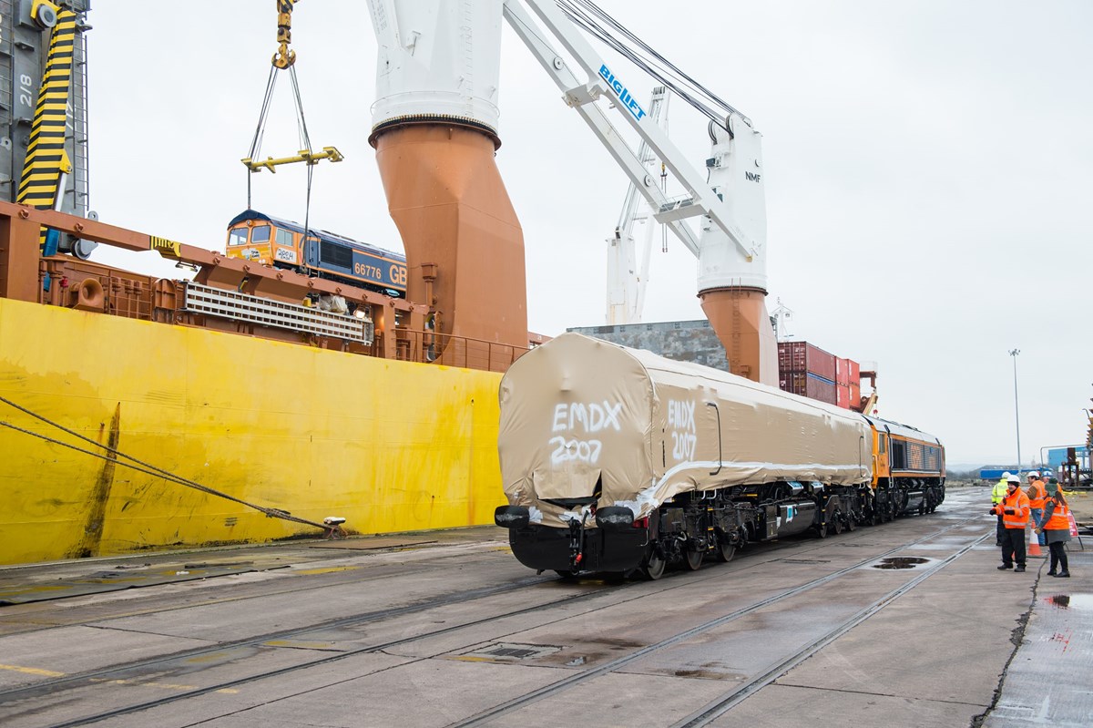 The final ever brand new Class 66 to be delivered to the UK from America, GBRf 66779, is shunted on the dockside at Newport on February 13. The final ever brand new Class 66 to be delivered to the UK from America, GBRf 66779, is shunted on the dockside at Newport on February 13.