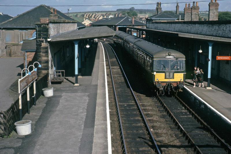 Could Market Weighton once again see trains? They would have to call at a new station, given that the original was demolished some years after it closed in 1965. The year before closure, on May 1 1964, a Class 105 diesel multiple unit calls with a train to York. J SPENCER GILKS COLLECTION/COLOUR RAIL.