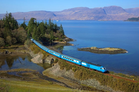 The potential of Britain’s scenic lines is appreciated - and taken advantage of - by private operators such as Locomotive Services Limited, which runs ‘Midland Pullman’ HST excursions. On March 22 2022, 43055 leads 43046 along the shores of stunning Loch Carron, while running between Kyle of Lochalsh and Inverness. JAMIE SQUIBBS.