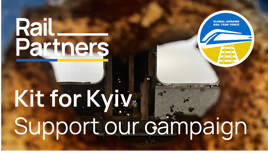 Rail Partners and Kit for Kyiv banner. RAIL PARTNERS
