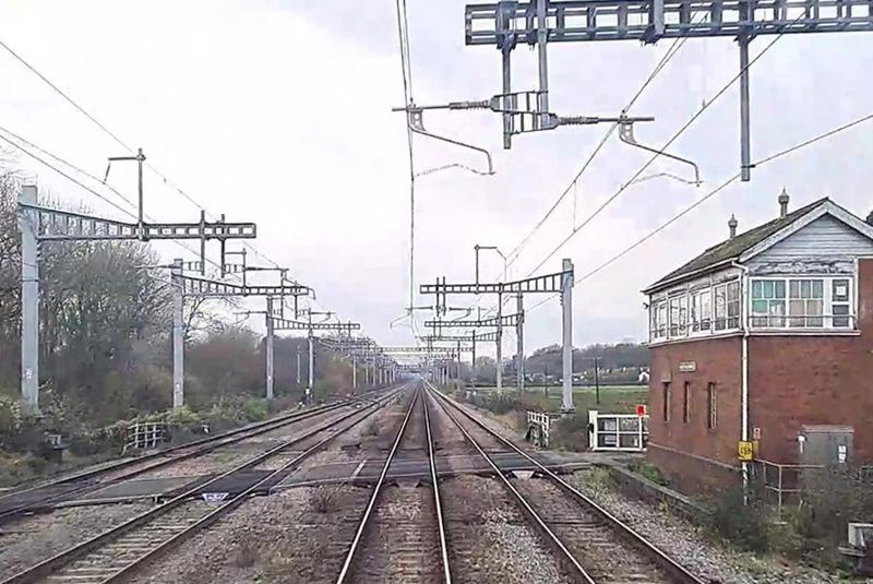 The start point of one of the blanket speed restrictions at Bishton. NETWORK RAIL.