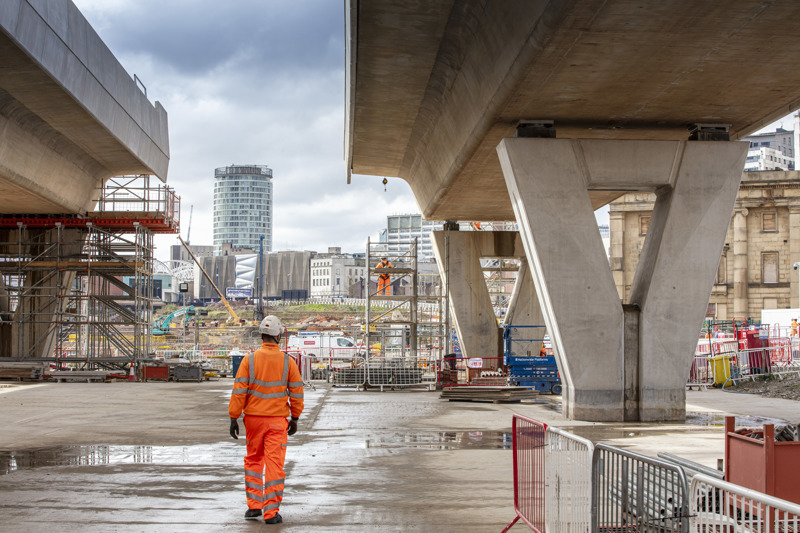 HS2 viaduct on the approach to Birmingham Curzon Street. HS2 LTD.