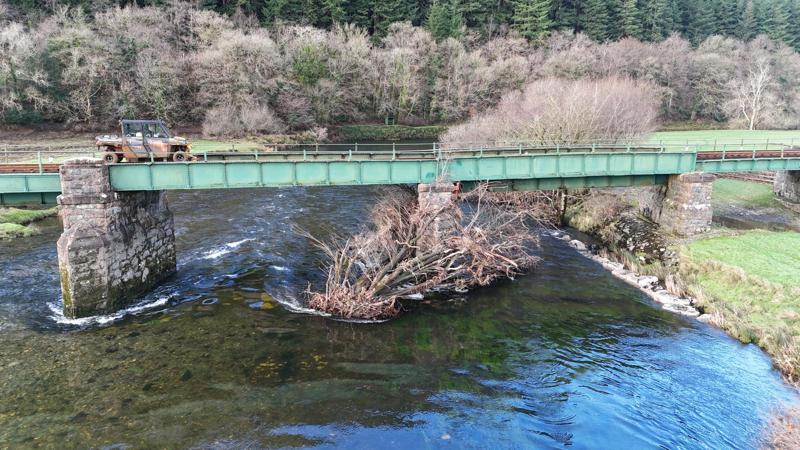 Damage to one of the bridges along the Conway Valley line. NETWORK RAIL.