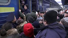 Ukraine’s railway has become a lifeline for many, including through the evacuation of millions of people. This was Kyiv in March 2022. ALAMY.