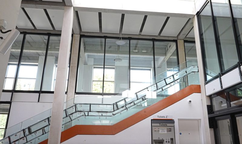View inside Birmingham University's new station foyer