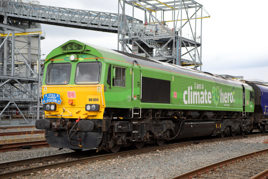 DBC 66004 in HVO Climate Hero livery. DB CARGO.