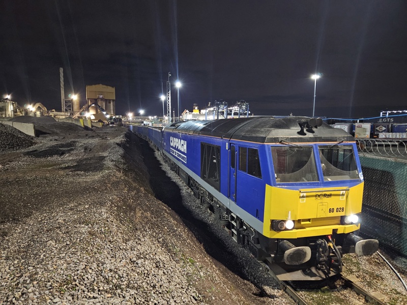 A DCRail train being unloaded at Purfleet. MARK LOCK.