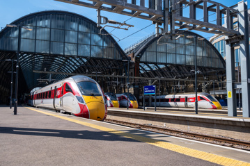 LNER 801108 and 801212 line up at London King’s Cross on May 8 2024. TOM MCATEE.