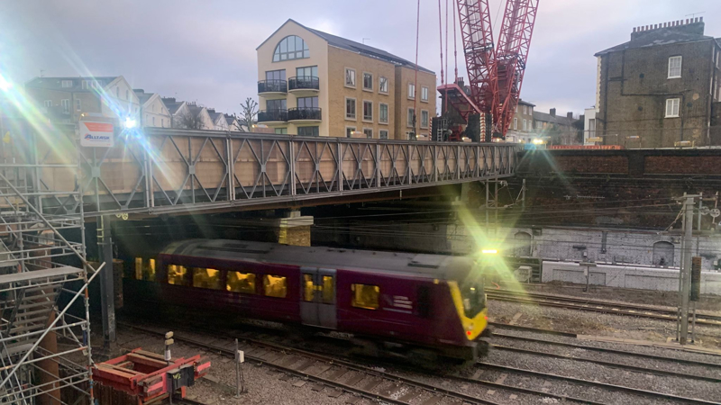 The new Agar Grove road bridge over the Midland Main Line in Camden. NETWORK RAIL.