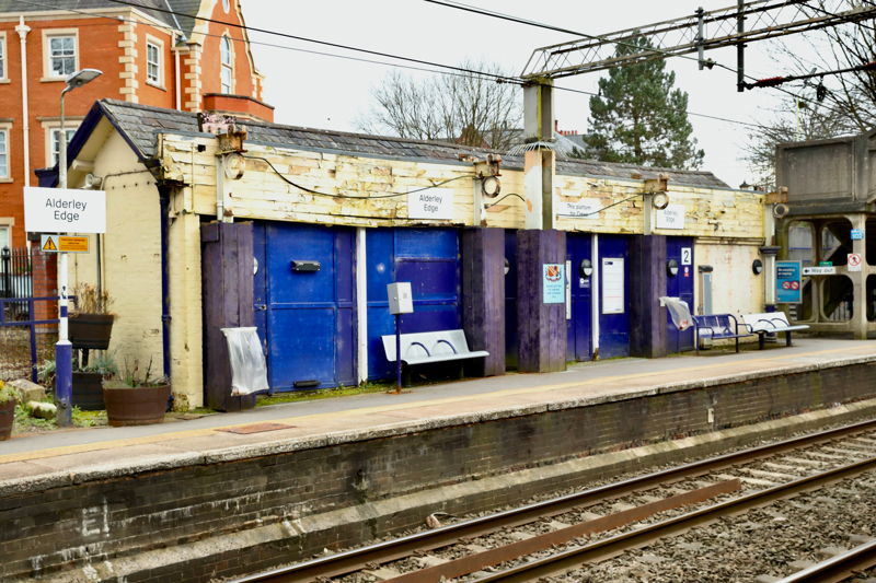 The station building on the Down line platform towards Crewe is in dire need of repair, following removal of the canopy. KELVIN BRIGGS.