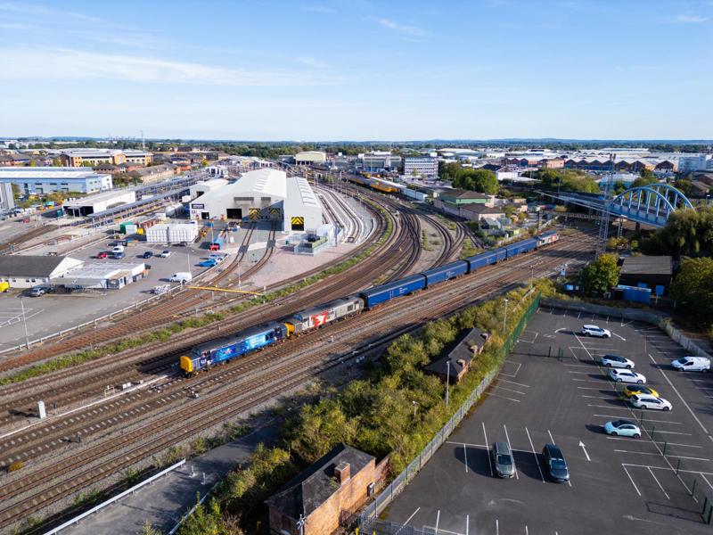 Derby has been chosen as the headquarters for Great British Railways, but Transport Secretary Louise Haigh has acknowledged that “change on the ground will take time”. Rail Operations Group 37800 Cassiopeia, 37510 Orion, barriers, and 37884 Cepheus approach Derby working the 1400 Lydney Up Goods Loop to Derby RTC, on September 16. STEVEN DONALD.
