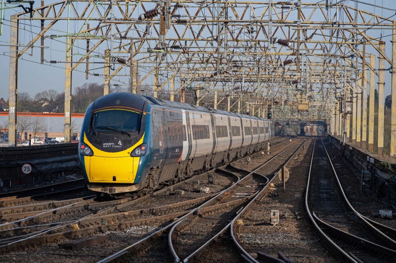 An Avanti West Coast Pendolino on a London Euston to Manchester Piccadilly service