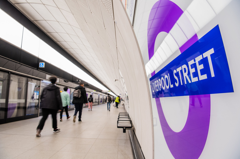 The Elizabeth line's Liverpool Street platform. JACK BOSKETT.