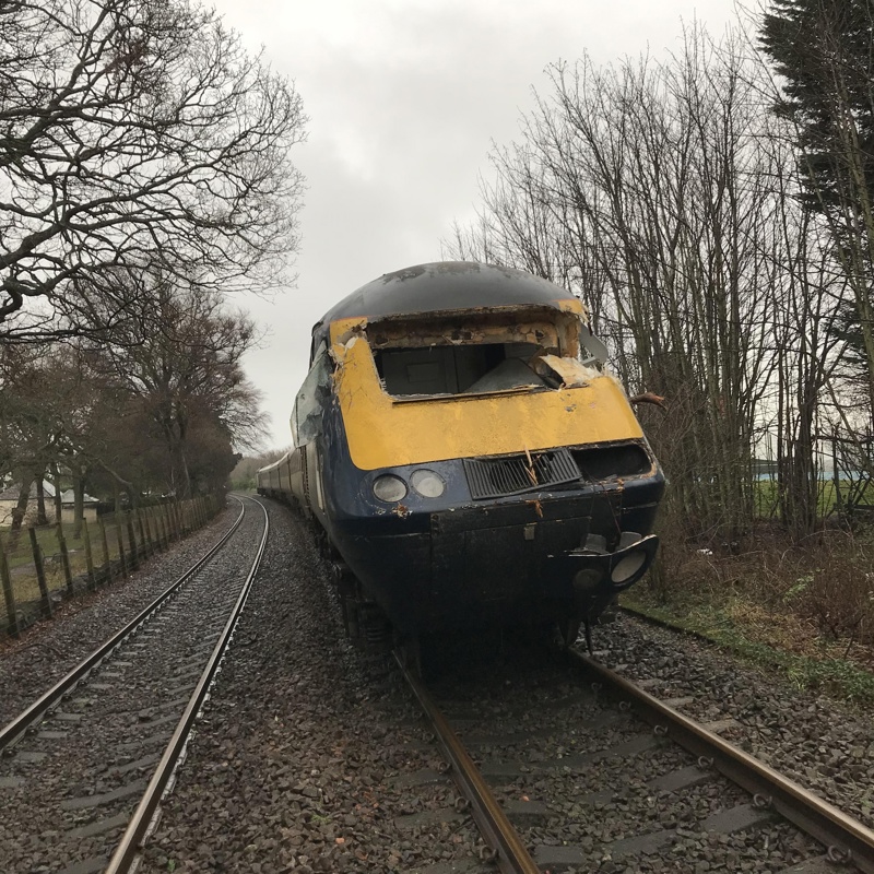 The damaged ScotRail HST after hitting the tree at Broughty Ferry. RAIB.