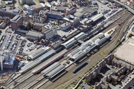 Aerial view of Chester station ALAMY