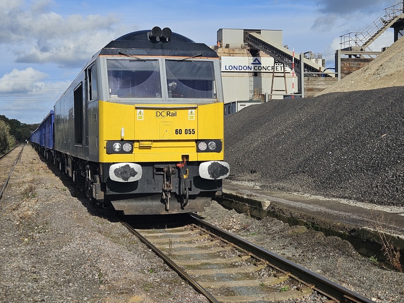 A DCRail train loads at Colnbrook on October 23. MARK LOCK.