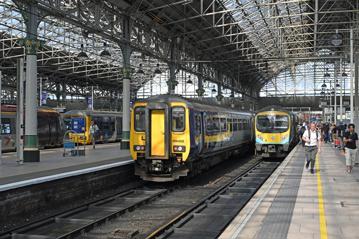 Left: Multiple train classes and multiple operators fill the platforms at Manchester Piccadilly, offering a hint as to why lengthening trains can actually reduce services. PAUL BIGLAND