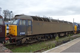 DRS 57004 at Norwich on December 5 2015. This is one of three '57s' moved to Longtown for storage. RICHARD CLINNICK.