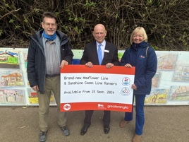 From left to right: Nick Atkinson [ESSCRP], Alan Neville [GA], Jayne Sumner [ESSCRP] at Wrabness station. Photo: Greater Anglia