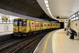 Merseyrail 507017 calls at Hamilton Square, with a Chester-Liverpool Central, on September 17 2016. PAUL SENIOR.