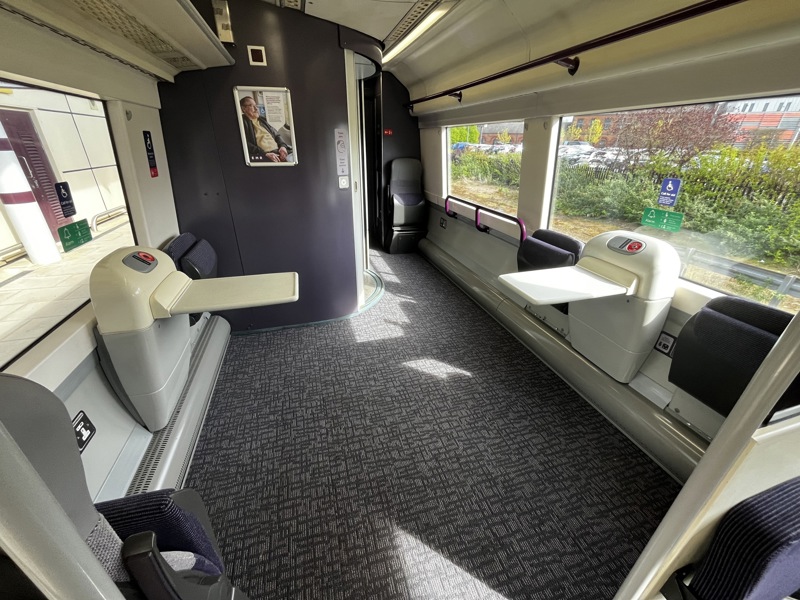 Wheelchair area of refurbished EMR 170. EAST MIDLANDS RAILWAY.