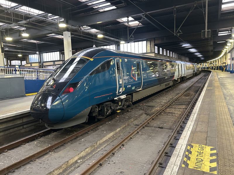 Avanti West Coast's 807003 at London Euston on the day of its passenger debut. PIP DUNN.