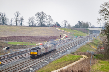 The GWR-organised inspection train passes Claydon on East West Rail. JACK BOSKETT.