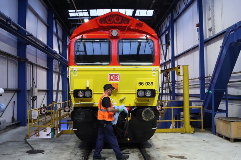 DB Cargo UK's 66039, the first to be fitted with ETCS. DB CARGO UK.