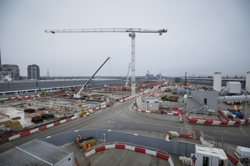 First concrete pour to create bases slab for HS2 tracks at Old Oak Common station